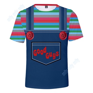 เสื้อยืดแขนสั้นลําลอง คอกลม พิมพ์ลาย Good Guys Chucky 3 มิติ สําหรับผู้ชาย และผู้หญิง