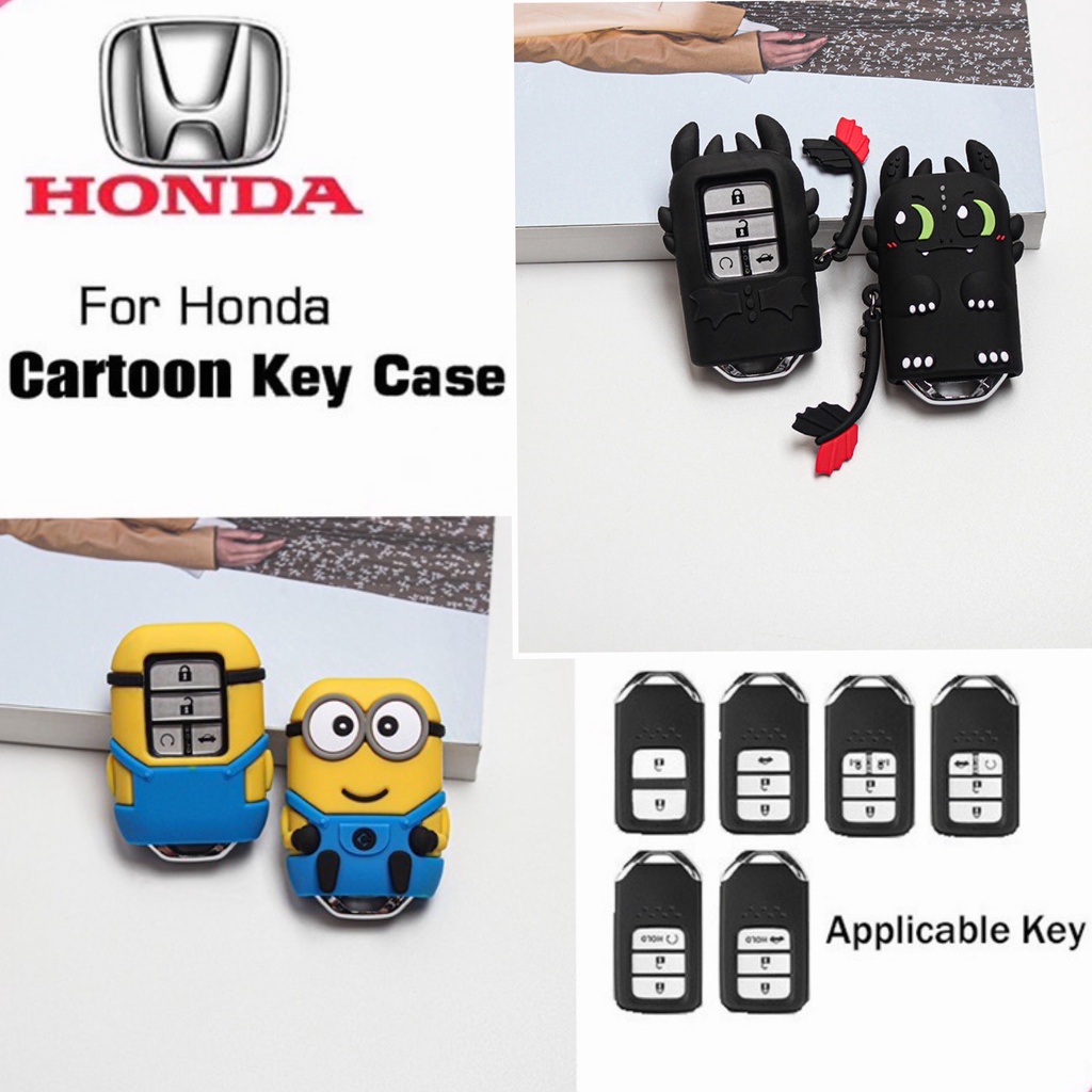 เคสรีโมตกุญแจรถยนต์ ลายมินนี่เมาส์น่ารัก สําหรับ Honda Vezel City Civic Br-V Hr-Vcrv Pilot Accord Jazz Jade Crider Odyssey พร้อมส่ง