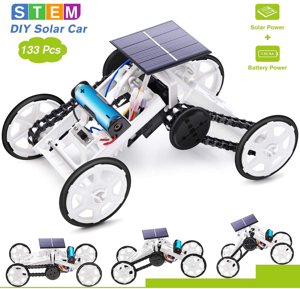 Stem Toys for 8-10 Year Old Boys, DIY 4WD Car Climbing Vehicle Motor ...