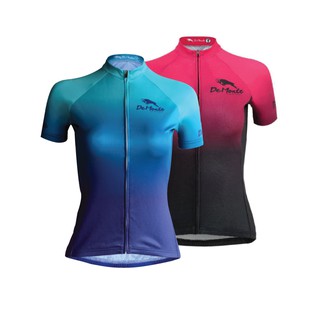 DeMonteCycling เสื้อจักรยาน ผู้หญิง เบาสบาย ระบายเหงื่อดี สีเทอร์ควอยซ์,สีชมพู รุ่น DEO46