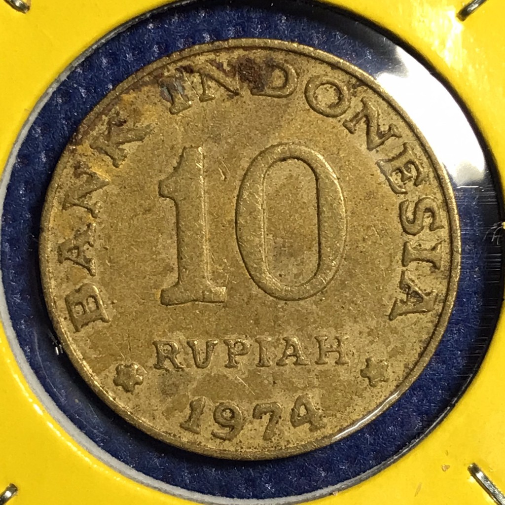 เหรียญเก่า13927 ปี1974 อินโดนีเซีย 10 RUPIAH เหรียญหายาก เหรียญสะสม เหรียญต่างประเทศ