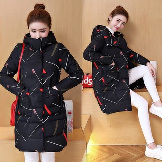 Winter new style fashion casual mid-length light down padded jacket women fat mm large ขนาดเสื้อแจ็คเก็ตผ้าฝ้ายเสื้อโค้ท