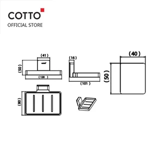 COTTO ชุดที่วางสบู่แม่เหล็กพร้อมฐาน รุ่น CT0314(HM) แมกนีโต (ไม่ต้องเจาะ)