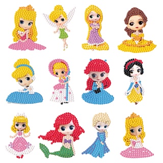 สติกเกอร์เพชร ลายดิสนีย์ มิกกี้ สโนว์ไวท์ DIY สําหรับติดตกแต่งกระจกน้ํา