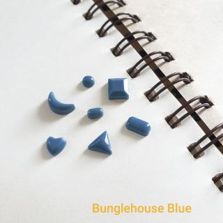 ต่างหูหมุดเงินแท้ รุ่น Minimal Chic #สีBunglehouse Blue😊🤠🧡