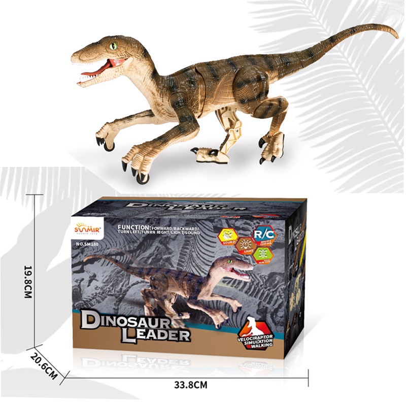 In Stock RC Simulation Dinosaur Intelligent With LED Light Raptor Toy ...