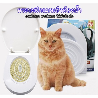 PP-086 อุปกรณ์ฝึกแมว เข้าส้วม ชุดฝึกแมวเข้าห้องน้ำ กระบะทรายแมว Cat Toilet Training Kit