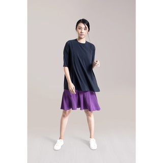 QueenCows ชุดให้นม Eevlyn Two Tone Dress (Navy-Purple)