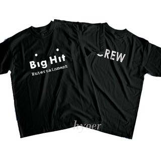 เสื้อยืดคอกลมเสื้อยืด พิมพ์ลายการ์ตูน Combed30s BTS BIGHIT JINHIT STAFF CREW สําหรับผู้หญิง และผู้ชายS-4XL