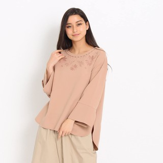 🍭Ozoc5: Ozoc Nude blouse เสื้อผ้าโพลีเอสเตอร์เนื้อหนาผ้ายืดหยุ่นนิดๆ สีสวย ทร