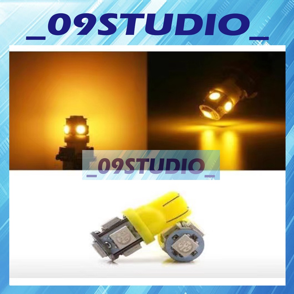 2 ชิ้น T10 5-SMD 5050 หลอดไฟ LED สีเหลือง
