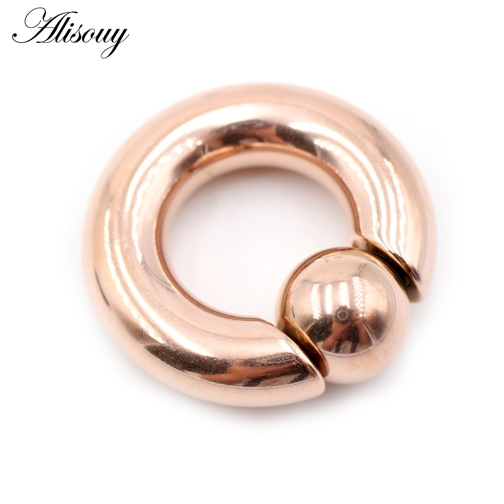 Alisouy 1 PC สแตนเลสขนาดใหญ่ Captive Hoop BCR คิ้ว Tragus ปิดหัวนมบาร์แหวนจมูกหูเจาะเครื่องประดับ - รูปที่ 7