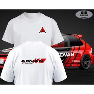 เสื้อยืด Racing Sport [สีขาว] [ADVAN] [หน้า-หลัง]