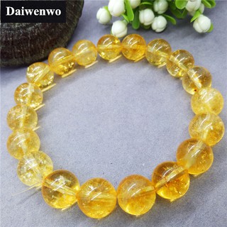 Popcorn citrine bracelet สร้อยข้อมือลูกปัดหินซิทรินแตกธรรมชาติ Safronite Yellow Quartz Charm