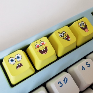 ปุ่มกด Spongebob PBT OEM R4 สีเหลือง สําหรับคีย์บอร์ด Mechanical ESC F1-F12