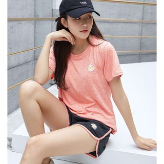 ชุดเซท เสื้อยืด+กางเกงขาสั้น ชุดลำลอง ชุดออกกำลังกาย ผ้าเย็นใส่สบาย น่ารักมากๆ
