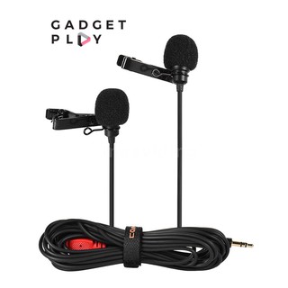 [กรุงเทพฯ ด่วน 1 ชั่วโมง] Comica CVM-D02 Dual-head Lavalier Lapel Microphone Clip-on Omnidirectional Condenser Mic Cable