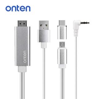 Cable HDTV For Micro,Type-C ONTEN OTN-7559S 2in1 USB-TypeC + Micro USB Digital AV Cable.