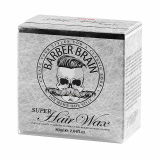 Barber Brain Super Hair Wax (กระปุกเทา) บาร์เบอร์ เบรน ซุปเปอร์ แฮร์ แว๊กซ์ เนื้อ แมท จัดทรงผม เซ็ท matte langel LANGEL