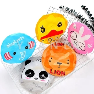 YUANTA หมวกคลุมผมอาบน้ำ กันน้ำ ลายการ์ตูนน่ารัก ที่คาดผม โดนัทรัดผม Shower Cap Kids