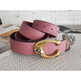 Coach Tea Rose Sculpted Reversible Belt เข็มขัด งานช็อป