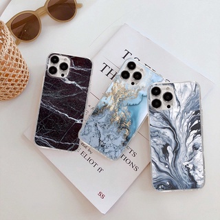 เคสโทรศัพท์มือถือนิ่ม แบบใส ลายหินอ่อน สีน้ํา สําหรับ iPhone 14 13 12 11 Pro Promax 14Plus mini X XS XR XSMAX 6 6s 6plus 6splus 7 8 SE2020 7plus 8Plus QMGT