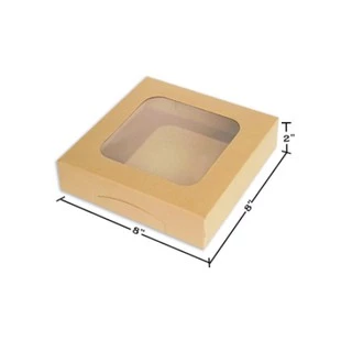 กล่องเค้ก 1 ปอนด์ ขนาด 8x8x2 นิ้ว (50ใบ) INH109
