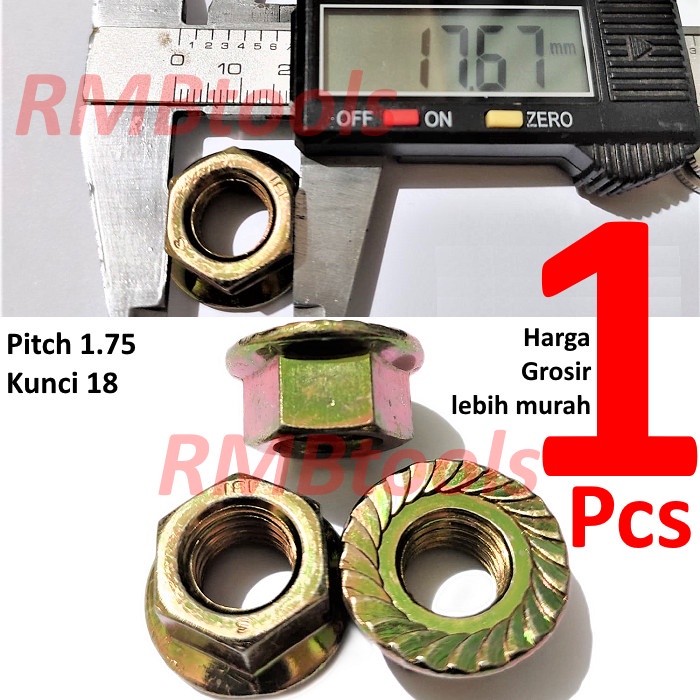 FLANGE NUT M12 สีเหลืองคีย์ 18 PITCH 1.75
