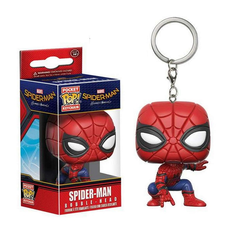พวงกุญแจ PVC จี้ฟิกเกอร์ Funko POP Marvel Avengers 3 No Way Home Spiderman 1 ชิ้น