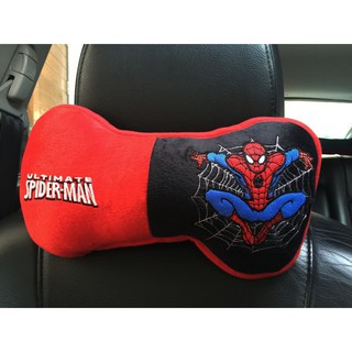 ลิขสิทธิ์แท้ สไปเดอร์แมน หมอนรองคอ ทรงกระดูก ใช้ในรถยนต์ 1 ชิ้น Spiderman 1 pc Car Neck Rest Cushion Head Pillow