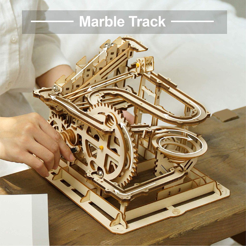 Robotime Marble Race Run Maze Balls ติดตาม DIY 3D ไม ้ ปริศนา Coaster รุ ่ นอาคารชุดของเล ่ น