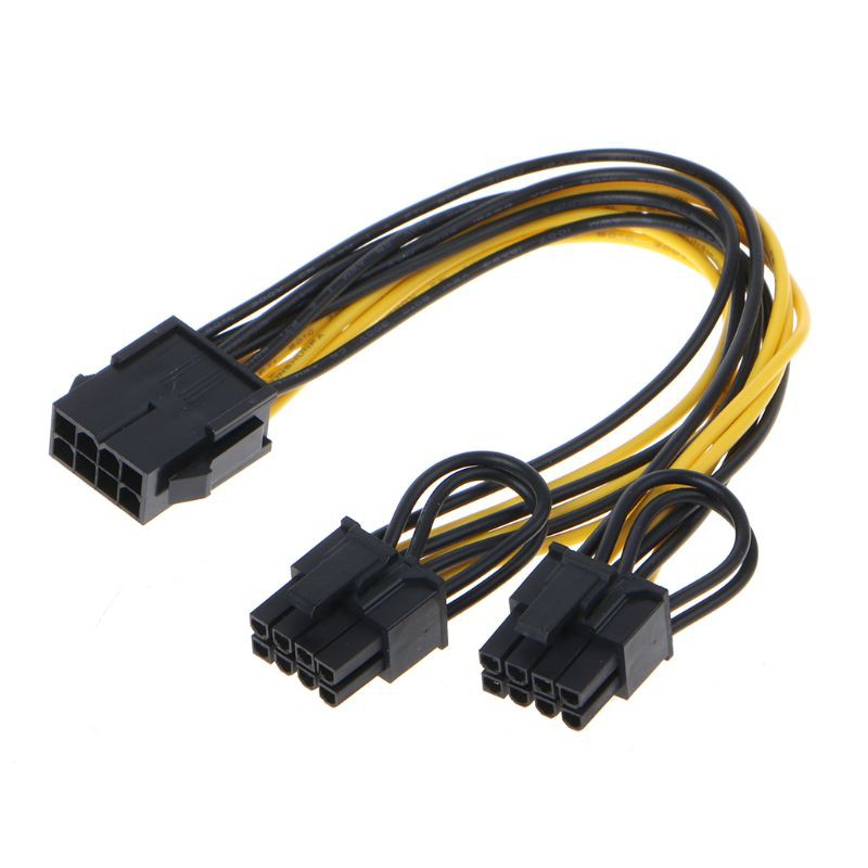 CPU 8-pin to Double PCI-E 8-Pin ( 6 P + 2 P ) Splitter Cable Power ...