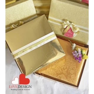 ของรับไหว้ ผ้าแพร แพ็คกล่องสีทอง คาดโบว์สุดสวย ของขวัญ ของไหว้ผู้ใหญ่ ของชำร่วย สงกรานต์ งานเกษียณ งานแต่ง พร้อมส่ง