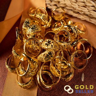 Goldseller แหวนทอง หัวโปร่ง ครึ่งสลึง คละลาย ทองคำแท้ 96.5%