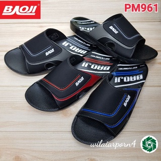 Baoji PM961 รองเท้าแตะสวม (39-44) สีดำเทา / สีดำ-แดง / สีดำน้ำเงิน