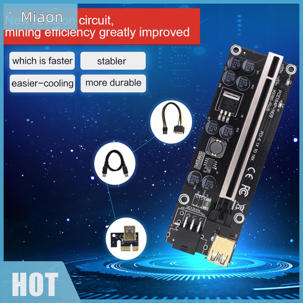 Miaon Pci Express Riser Card 1X To 16X Pci-E Extender Usb 3.0 สายเคเบิ้ล 6Pin พลังงานไฟฟ้า #8