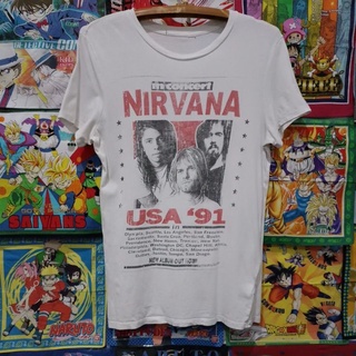 เสื้อยืดมือสอง Vintage Usa  Nirvana งานเก่าh&amp;m Size S-M อก19/ยาว28