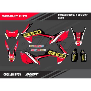 สติ๊กเกอร์วิบาก Honda CRF 250 L ทั้งคัน Graphic kit สติ๊กเกอร์เคลือบเงา สุดคุ้ม