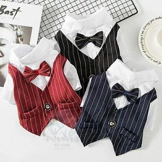 🇹🇭พร้อมส่ง🇹🇭 😎👔 เสื้อกั๊กสูท ทักซิโด้ งานแต่ง เสื้อออกงาน for สุนัข ( หมา ) , แมว