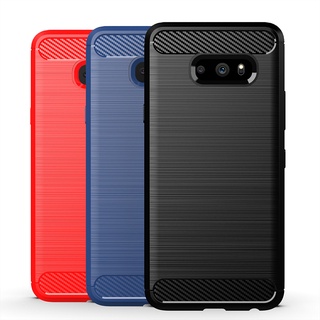 เคสโทรศัพท์คาร์บอนไฟเบอร์แบบนิ่มกันกระแทกสําหรับ Lg G8X G8 G7 Thinq G6 V50S V60 V50 V40 V35 V30 Q6 Q7