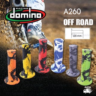 DOMINO MANOPOLE GRIP ปลอกแฮนด์ รุ่น A260 Off Road (ปลายปิด) ใช้สำหรับรถมอเตอร์ไซค์ [ 1 คู่ ] แถมลวดพันแฮนด์