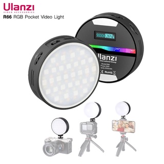 Ulanzi รุ่น R66 RGB Vlog Light ไฟวงกลมติดหัวกล้อง ปรับแสงไฟ 2500-9000K มี Softbox/ปรับแสงได้หลากสี ชาร์จไฟได้