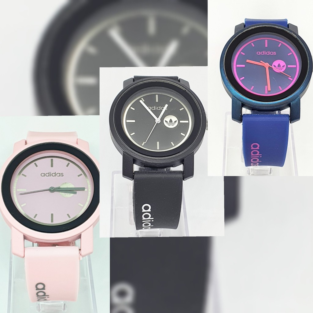 (ฟรีกล่อง)นาฬิกาแฟชั่น เรียบหรู ระบบเข็ม หน้าปัดกลมadidas สำหรับผู้หญิง สายยาง ใส่ทำงาน ใส่ได้ทุกสถา