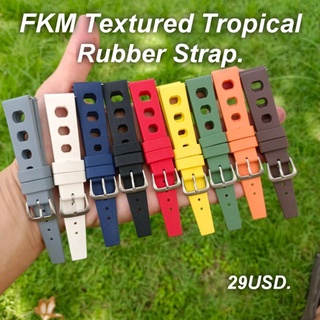 สายนาฬิกา สายFKM ลายTextured Tropical ขนาด20มิล แถมฟรีสปริงบาร์และปากกาถอดสายชำระเงินปลายทางได้ขอบคุณครับ