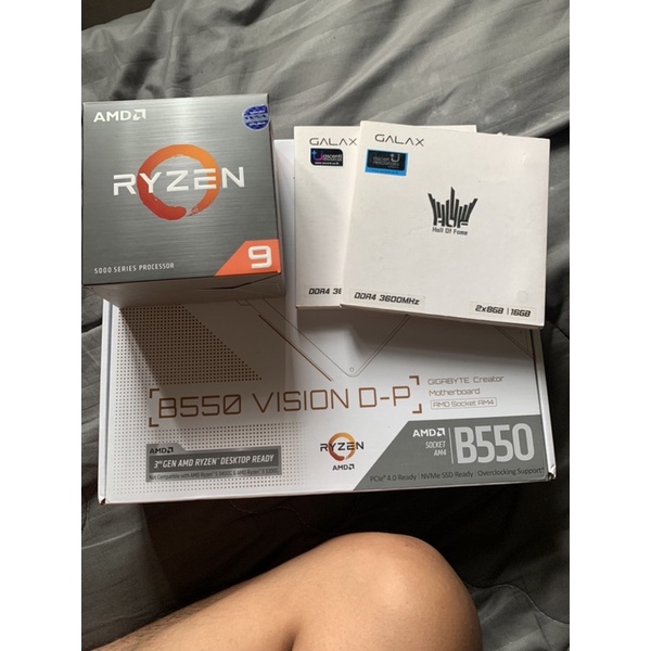 RYZEN9 5900X+B550 VISION D-P + Ram Galax HOFมือ2 ประกันยาวๆ
