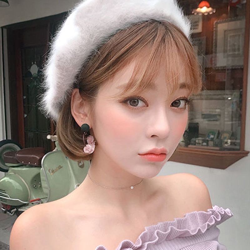Sales❗พร้อมส่ง💓หมวกเบเร่ต์ขนเฟอร์ ขนฟูฟรุ้งฟริ้ง นุ่มมาก• ปรับขนาดได้ 💓