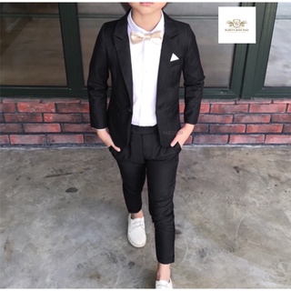 Black Boy Suit  เสื้อสูท+กางเกง  สีดำ ขนาด 7, 9, 11, 13, 15, 17 (2-11 ปี)