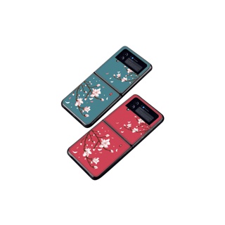 เคสมือถือ ลายดอกไม้ ป้องกันรอย สำหรับ Samsung Galaxy Z Flip 3 5G