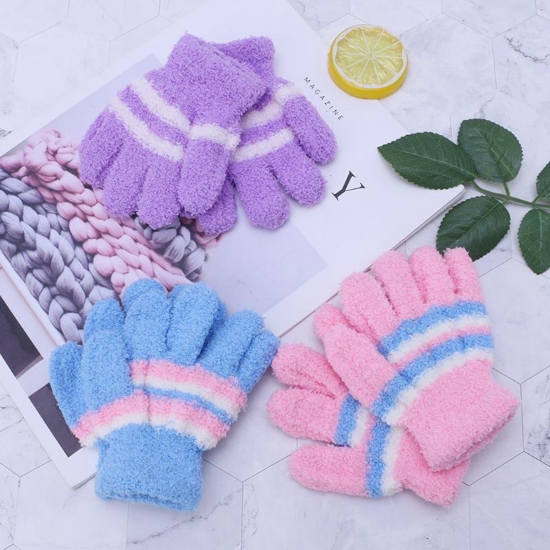 พร้อมส่ง ถุงมือกันหนาวเด็ก ผ้าหนา นุ่มๆ