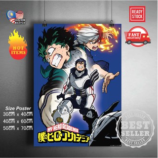 โปสเตอร์ติดผนัง ลายอนิเมะ My Hero Academia Midoriya Izuku All·Might Bakugou Katsuki Todoroki Shouto สําหรับตกแต่งบ้าน